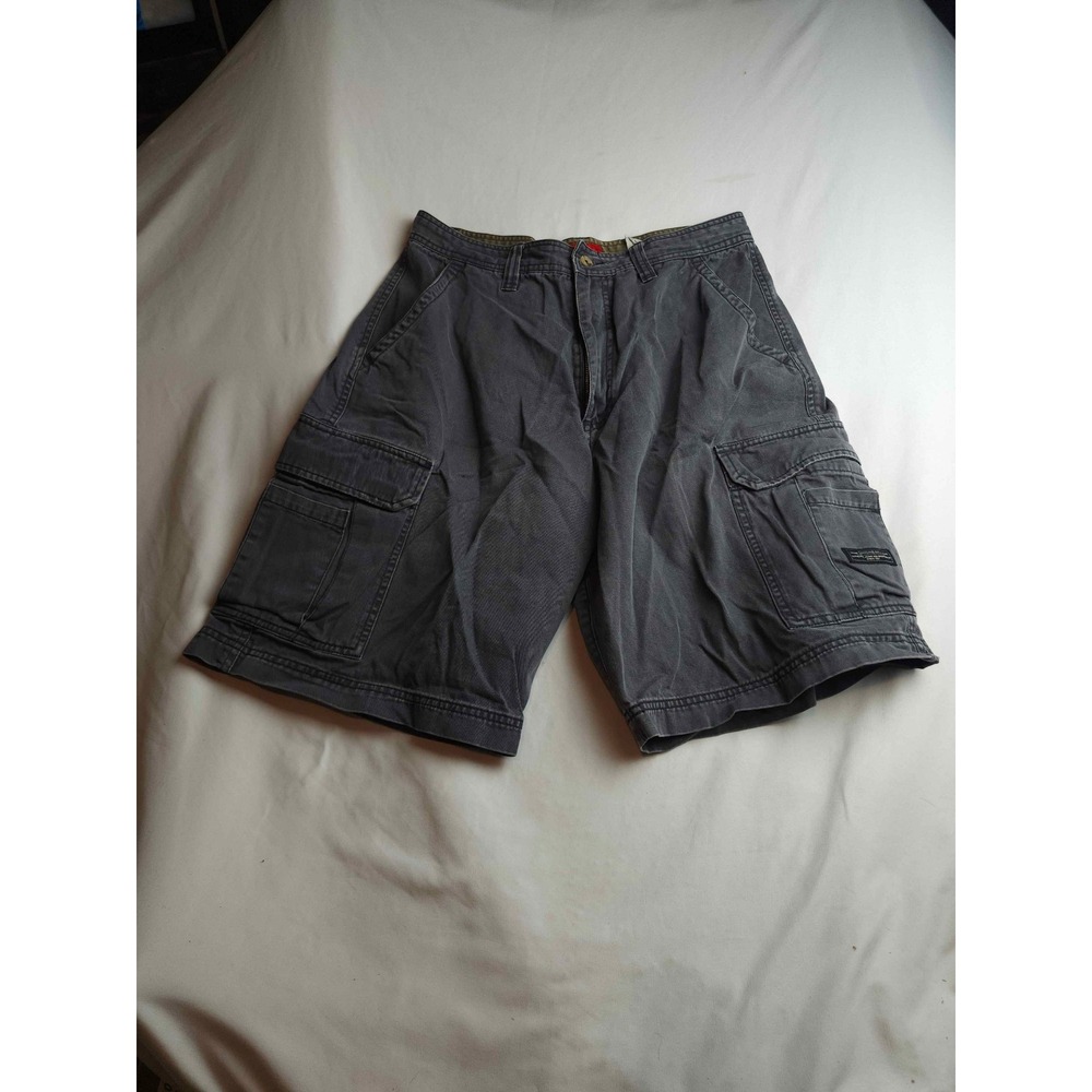 Unionbay Mens Cargo Shorts Size 34 Dark Gray Faded Black Cotton Multi Pocket